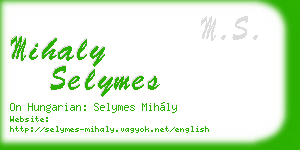 mihaly selymes business card