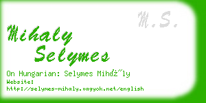 mihaly selymes business card